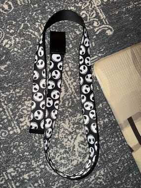 Black & White Skull Pattern Fabric Belt